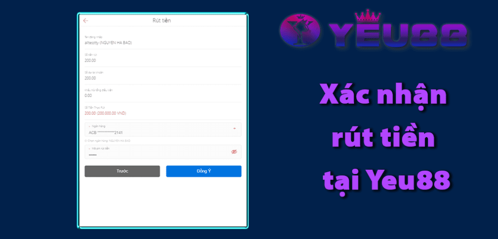 Yeu88 Hướng dẫn rút tiền