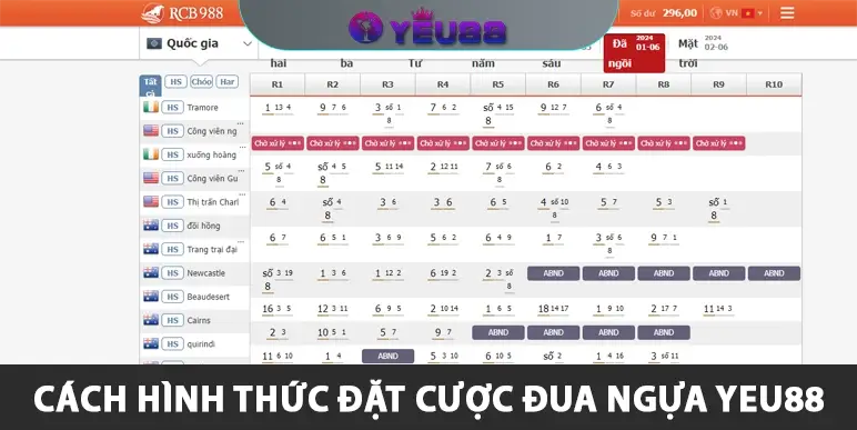 Cách hình thức đặt cược Đua Ngựa Yeu88